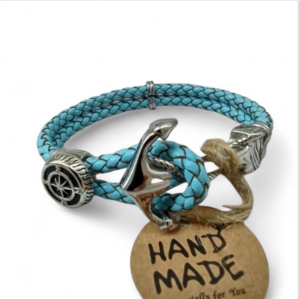 Turquoise and Silver Men's Bracelet
